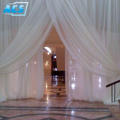 Square pipe and drape tent with chiffon for wedding